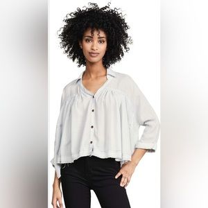 Free People Rainbow Picnic Plaid Shirt Tunic S